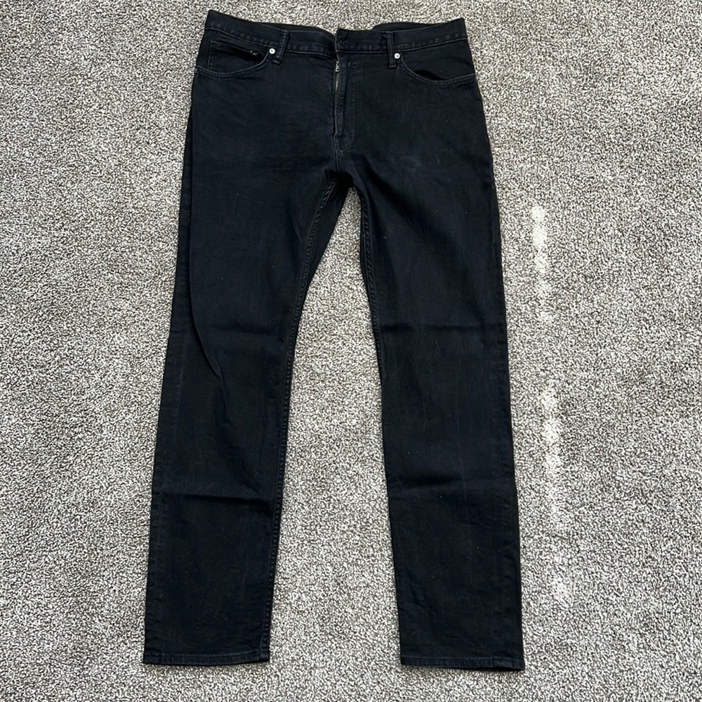 Mens H&M Slum Coupe Etroite Black Jeans 36 W x 34 L
